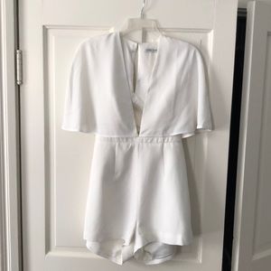 Finders keepers white cape style romper, size medium